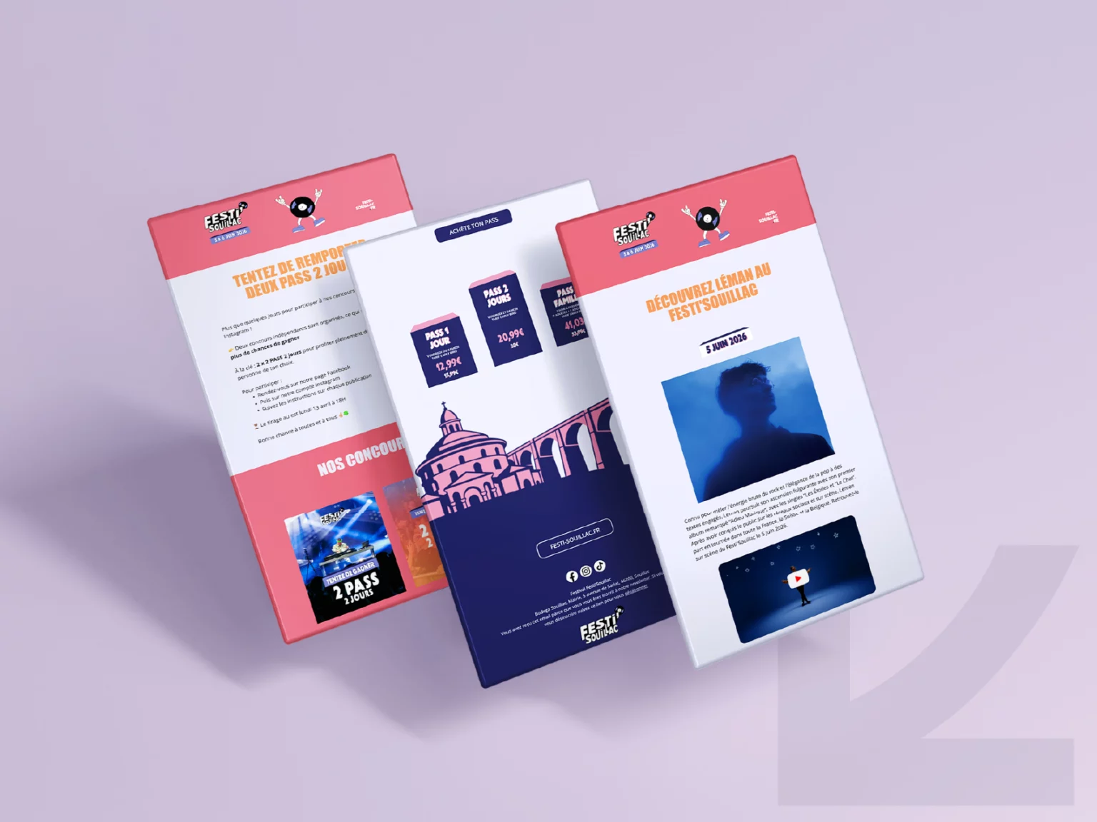 Templates newsletter du festival Festi'Souillac par Link Studio